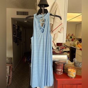 New AJ Dress cute neckline. Sleeveless size XL. Light blue.